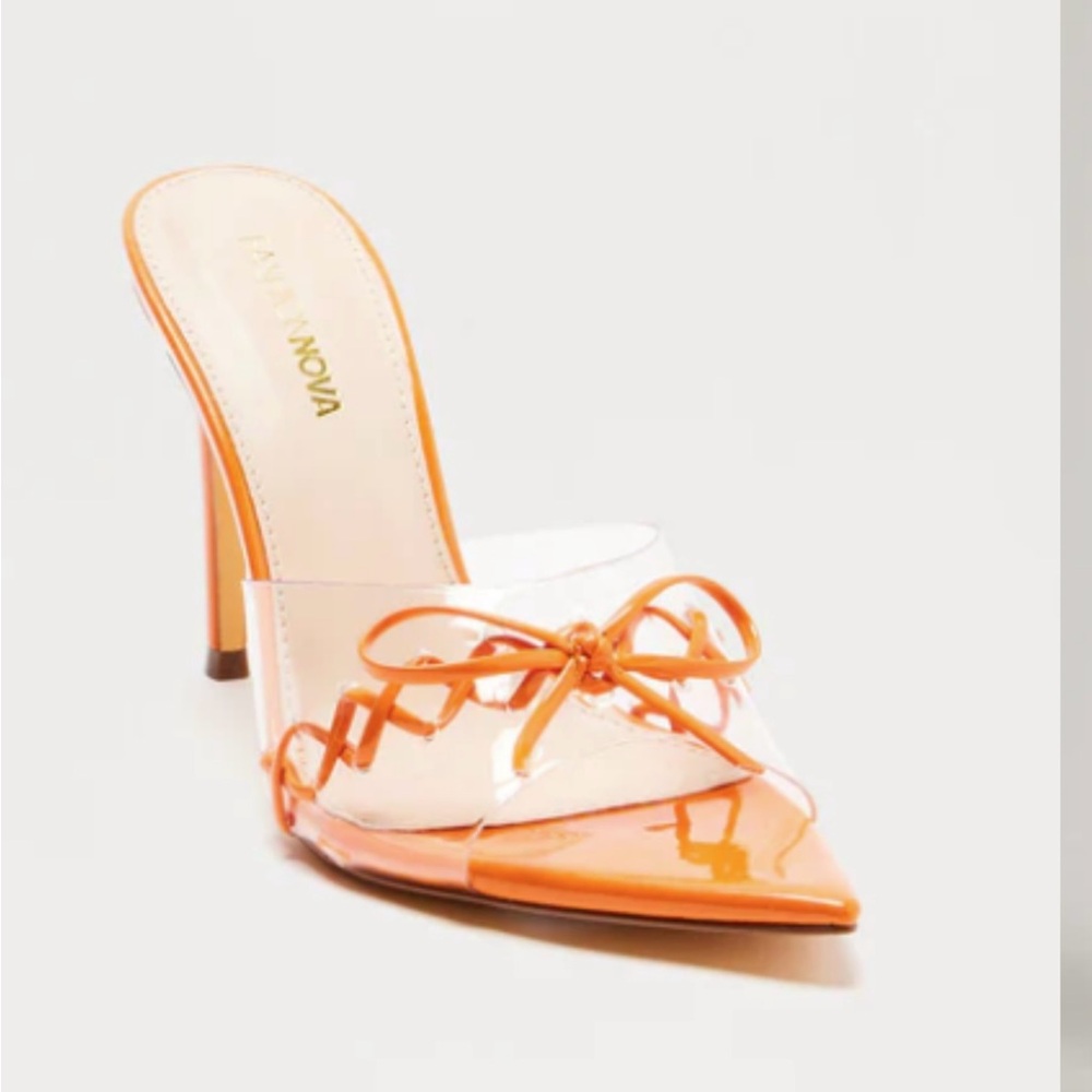 Fashion Nova Clear and Orange Heels